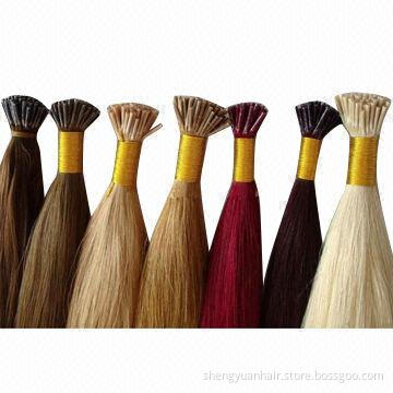 Prebonded virgin Remy human hair I-tip hair extension strand